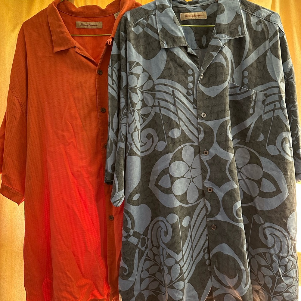 Men's Orange and Blue Patterned Shirt Bundle